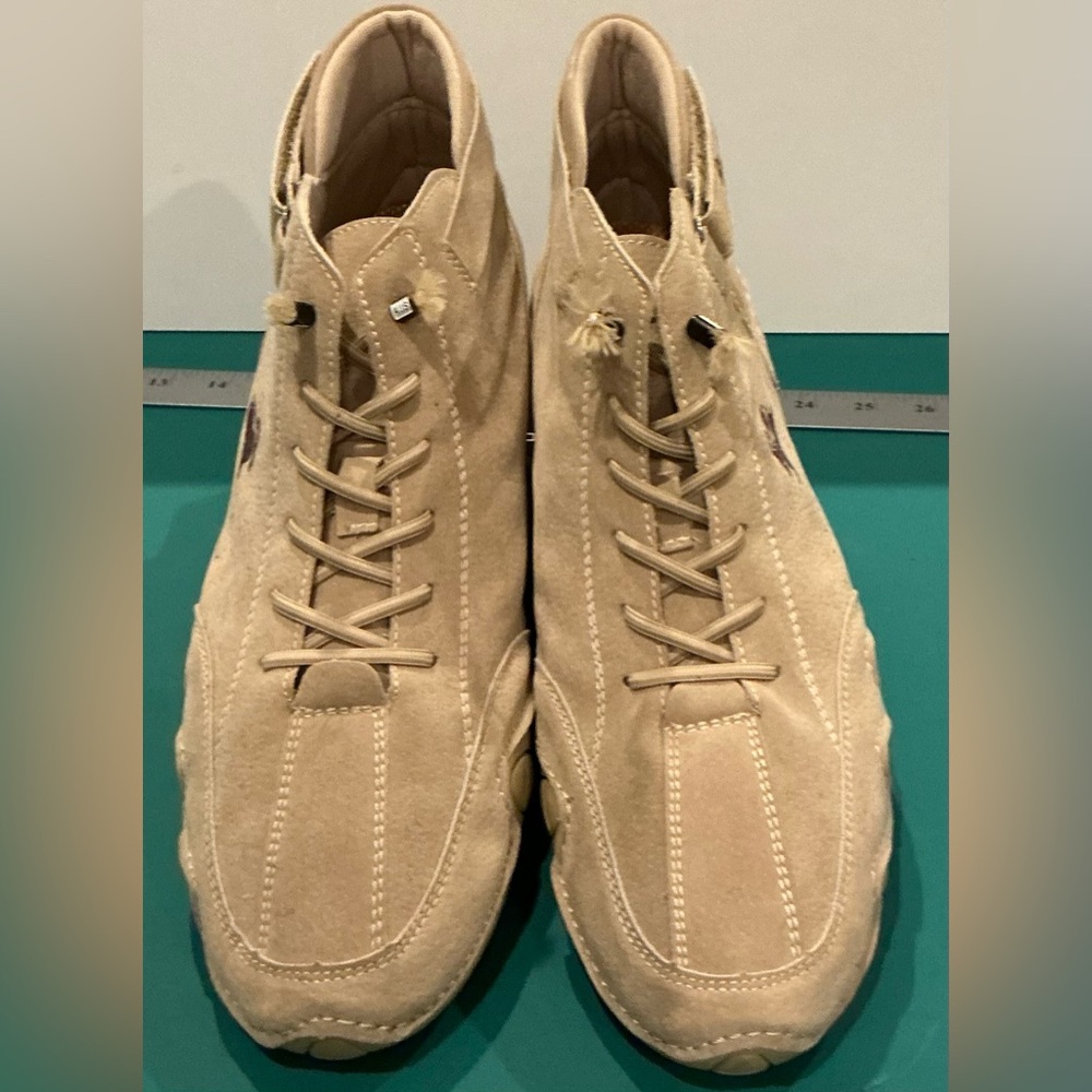 Dbeck Beige Suede High-Top Sneakers/Chukka Boots Size 12